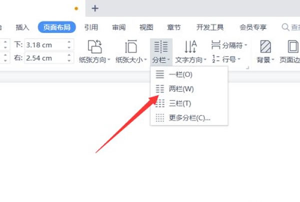 如何在 WPS 文字中进行分栏（以两栏为例）